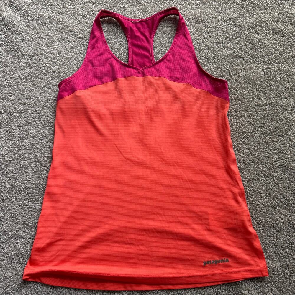 Patagonia Racerback Running Athleticwear Workout Tank Top Coral Pink Small